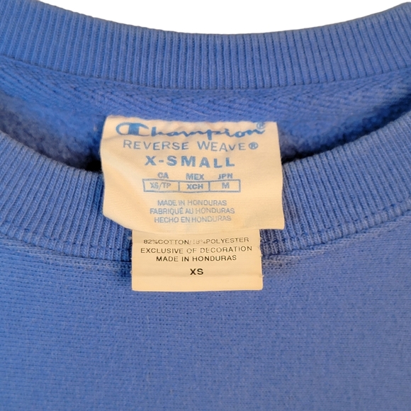 Champion Reverse Weave Vintage Y2K Heavy Light Blue Crewneck Sweatshirt Size XS - Picture 8 of 15